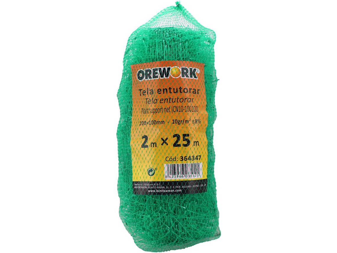 Malla para entutorar - 10x10 cm - 2x10 m - 10 g/m²