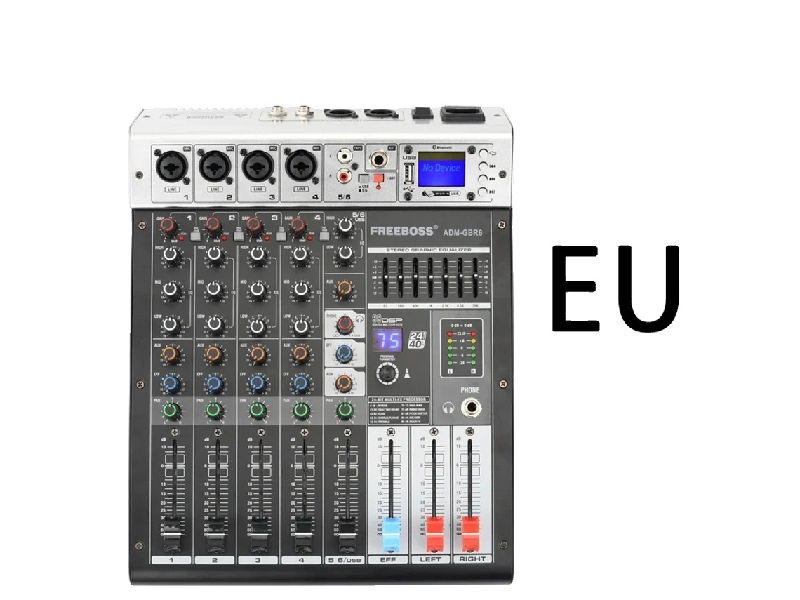 Mezclador de audio, función USB, Bluetooth, karaoke, 6 canales OEM