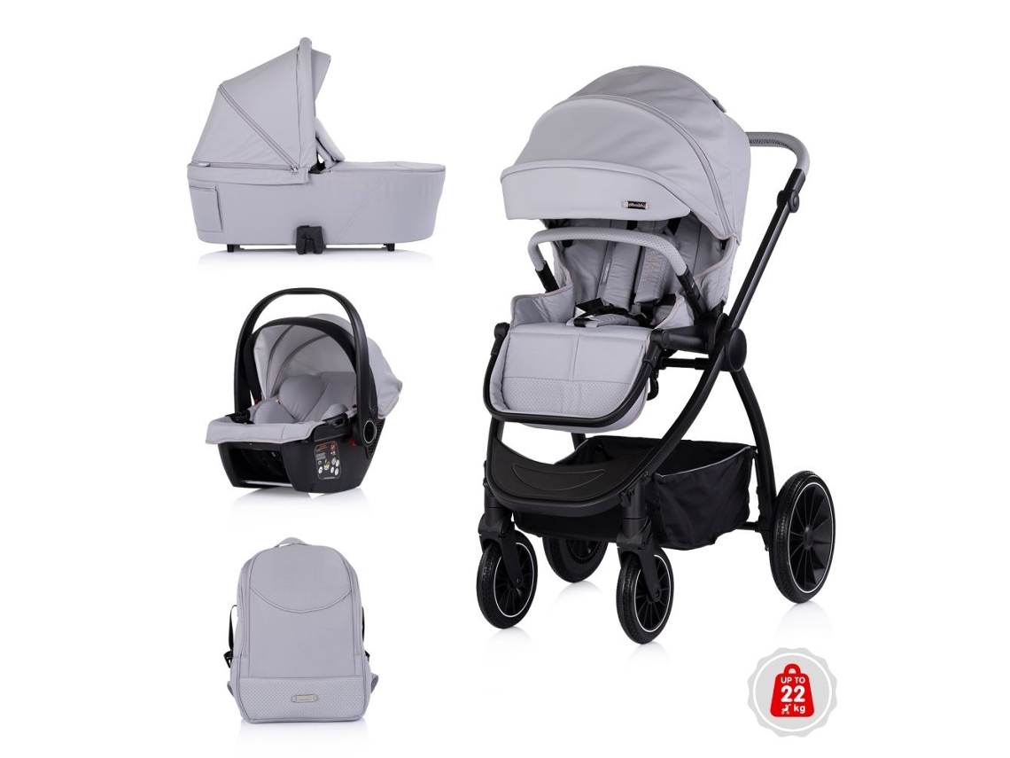 Carrito De Bebé Trío Prestige Hasta 22 Kg Con Capazo Duro De Chipolino - Platinum