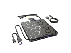 Unidad de DVD-RW externa 7 en 1 USB 3.0 tipo C, interfaz delgada, lector de CD y DVD, unidad óptica para ordenador portátil y PC Digitallab