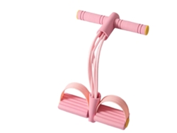 Banda De Resistencia Con Pedal De 6 Tubos - Ejercicio Abdominal, Yoga Y Gimnasio En Casa Pink