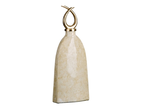 Maceta 24 x 13 x 64 cm Cristal Dorado Metal Blanco
