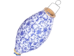 Farol Colgante Vietnamita Para Bodas, 35 Cm, En Satén Azul Y Blanco, Decoración Para Exteriores.