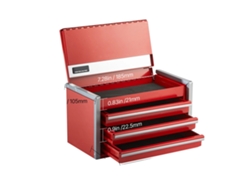 Caja de herramientas, almacenamiento multicapa, diseño con cierre magnético, color rojo.