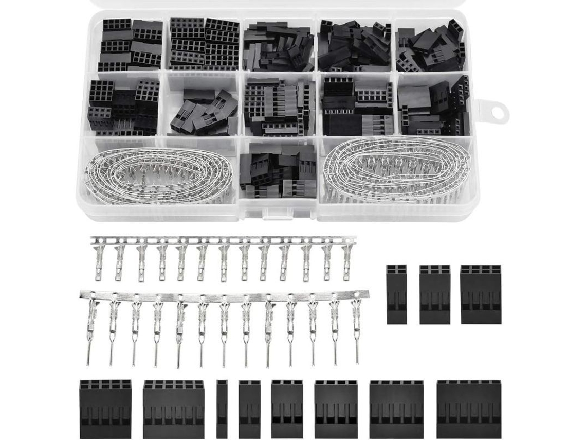 Kit de 620 conectores Dupont JST SM de 2,54 mm con pines y cables en Y de 1 a 6 pines para proyectos de bricolaje con Arduino y protoboard.
