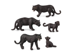 5 Juguetes De Peluche, Modelos De Pantera Negra, Animales Salvajes Del Bosque, Realistas Y Educativos.