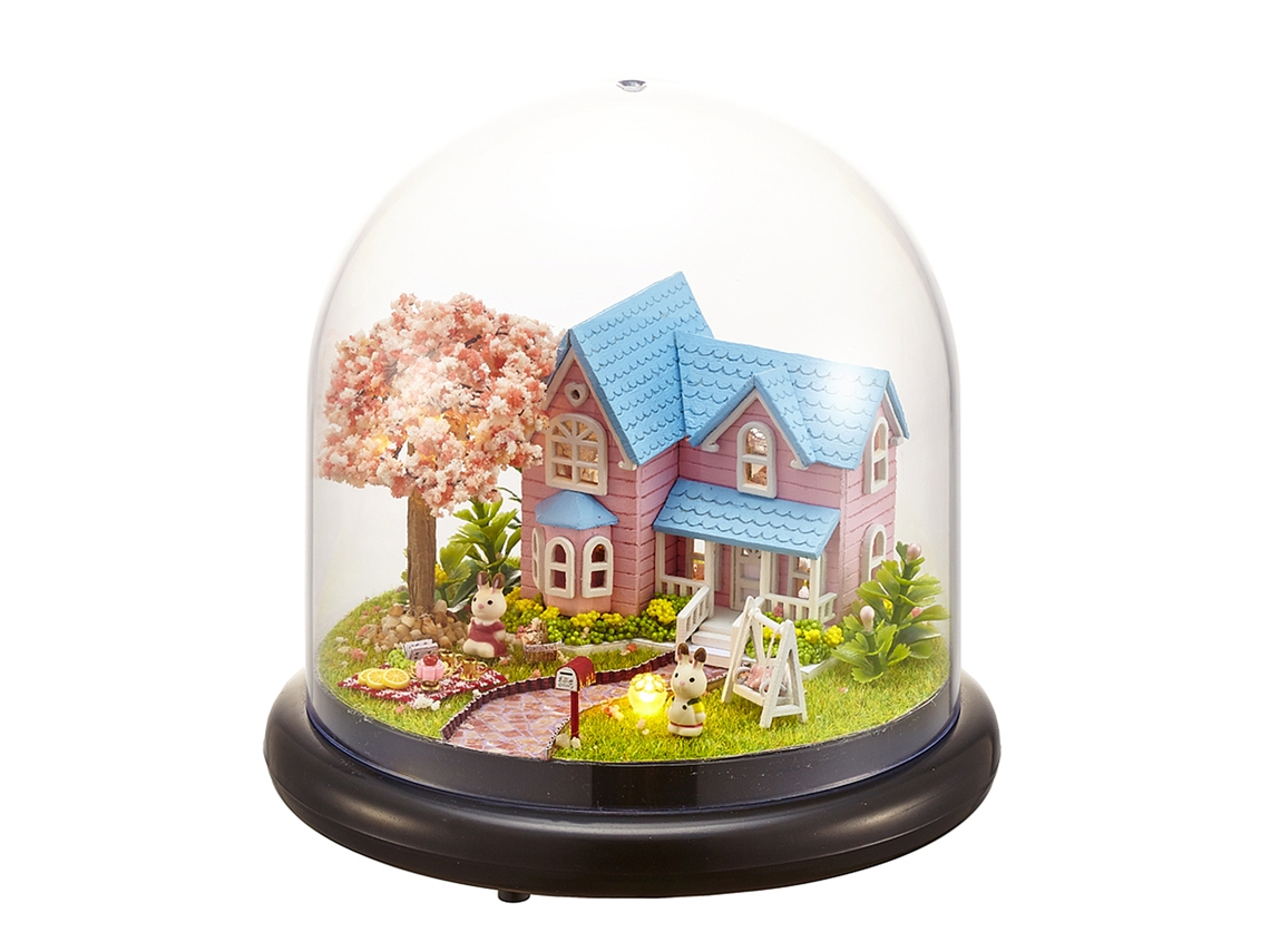 Modelo 3d Con Temática De Cerezas, Con Cubierta Antipolvo Y Luces Led, Que Mide 14x14x14 Cm.
