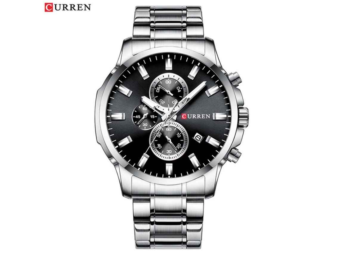 Reloj De Pulsera Moderno Para Hombre, Resistente Al Agua, Con Seis Manecillas, Multifuncional Y Elegante Correa De Acero Inoxidable (plateado).