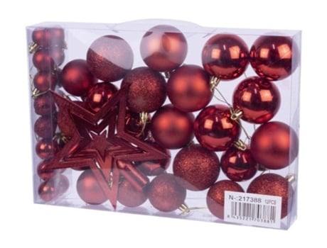 Juego de adornos de Navidad con estrella adornos colgantes para decoración de árbol de Navidad Rojo 41pcs SELEOK