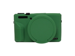Funda protectora de silicona suave con tapa de lente para Canon PowerShot G7 X Mark III/G7X3, color verde Zruxe