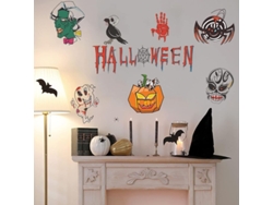 2026-adhesivos De Pared De Halloween Linjou Calabazas Fantasmas Esqueletos Decoración Espeluznante 30x90cm