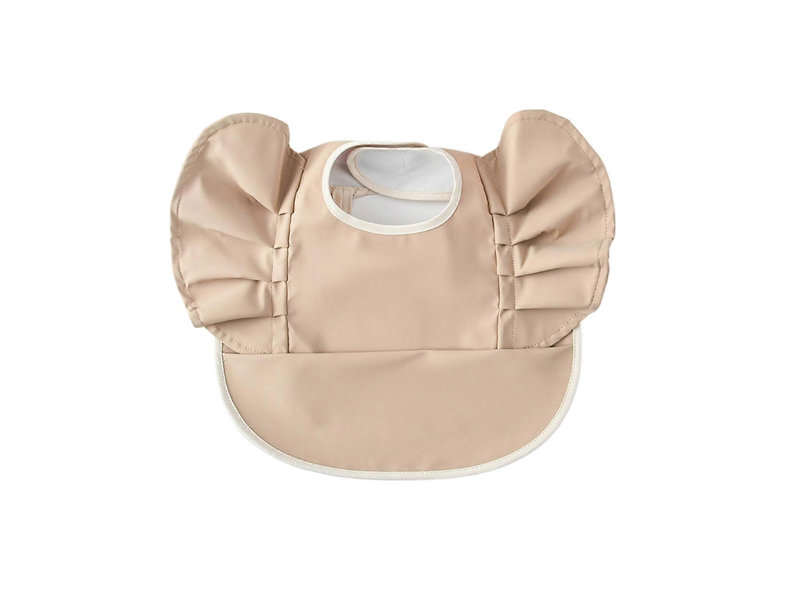Babero de alimentación sin mangas con recogedor de comida para viajes, impermeable, ultrafino y ligero, con alas de ángel, color marrón