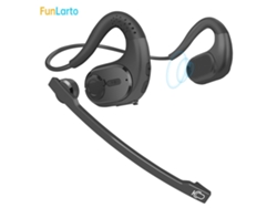 Auriculares Bluetooth Con Micrófono Desmontable, Diseño Abierto, Cancelación De Ruido, Color Negro.