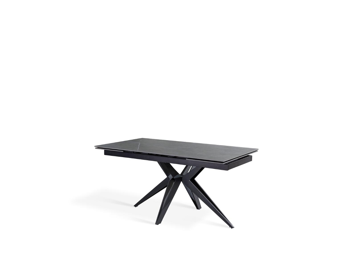 Match 2 - Mesa extensible (160/240 x 90 cm) en Cerámica Negra STONES