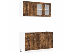 Conjunto de gabinetes de cocina Lyon de 4 piezas, roble ahumado, EXCLUSIVO DE LA CASA