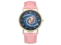 Reloj De Cuarzo Unisex Con Correa De Cuero Pu Fashion Dial Romano Rosa