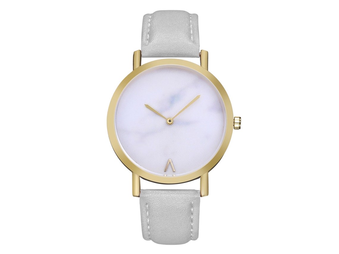 Reloj De Pulsera De Mujer Zhoulianfa Con Correa Pu Simple Dial Redondo Cuarzo Gris