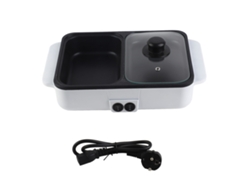 Parrilla Eléctrica 2 En 1 De 1200 W, Barbacoa Y Olla Para Fondue De 2 L, Mini Casita De Dormitorio, Rosa/blanco.