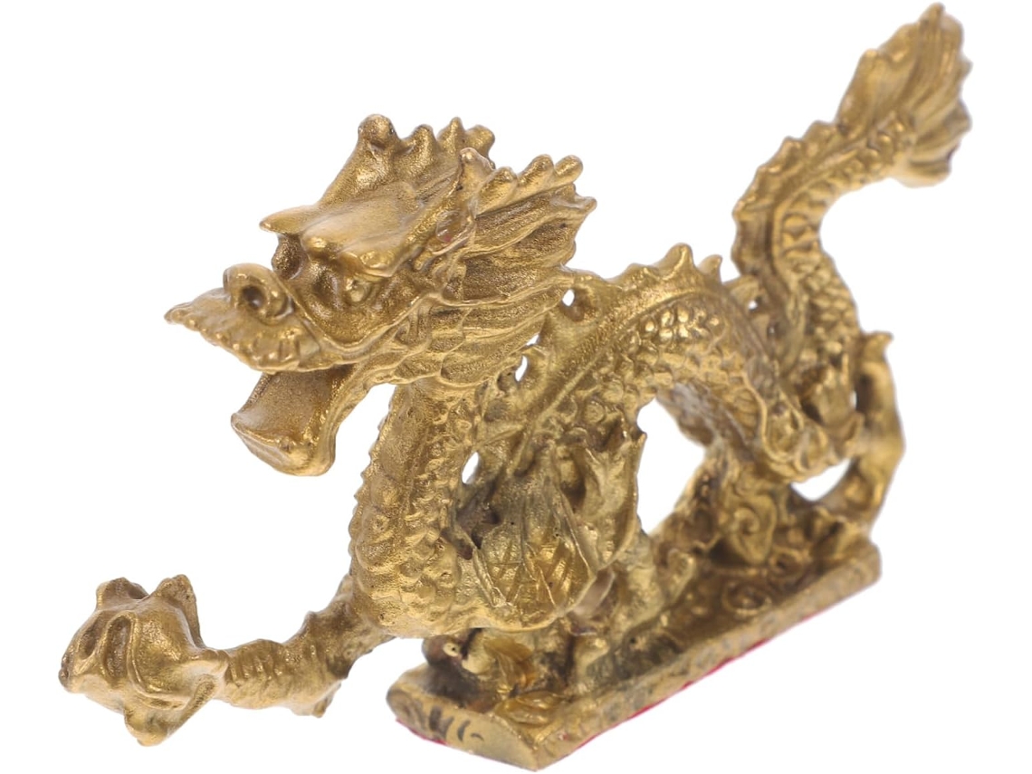 Figura Decorativa De Dragón, Decoración Estilo Chinoiserie, Estatuas Doradas, Juguete Artesanal.