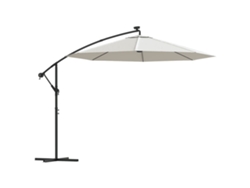 Maison Exclusive - Sombrilla colgante con iluminación LED, poste de metal color arena de 300 cm