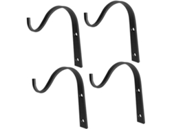 Inoomp 4 Ganchos De Metal De Hierro Negro De Alta Resistencia Con Diseño Curvo Para Montaje En Pared, Ideales Para