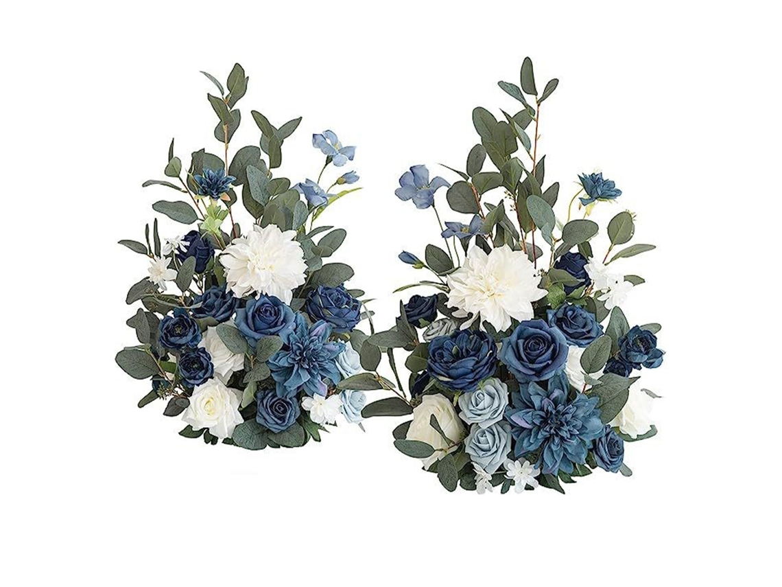 Rebe-1 Par De Flores Artificiais Para Arco De Casamento Decoração Simulada Guirnalda Para Festa Natal Chaminé Corredor