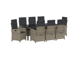 Maison Exclusive - Conjunto De Comedor De Jardín 9 Pcs Gris Ratán Sintético
