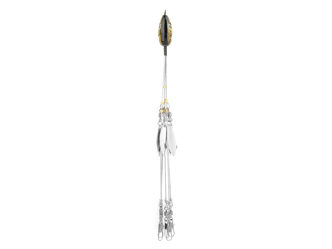 Aparejo De Pesca Alabama Umbrella Con 5 Anzuelos Y Mosquetones Aislantes (amarillo)