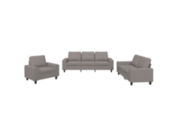 Maison Exclusive - Juego De Sofás 3 Piezas Tela Gris Taupe