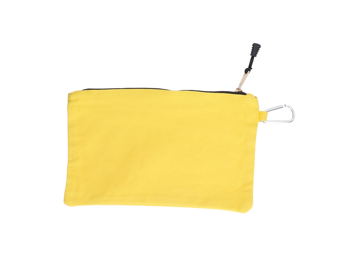 Bolsa Multiusos Portátil De Lona Impermeable Con Cremallera Y Mosquetón - Amarilla