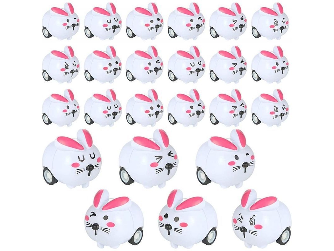 24 Coches De Juguete De Pascua, Huevos De Pascua Con Conejitos Para Arrastrar Para Niños Pequeños Wdc