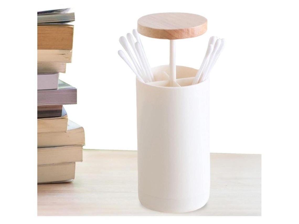 Soporte Para Palillos De Dientes Con 4 Compartimentos, Dispensador De Bastoncillos De Algodón Y Diseño De Fácil Apertura.