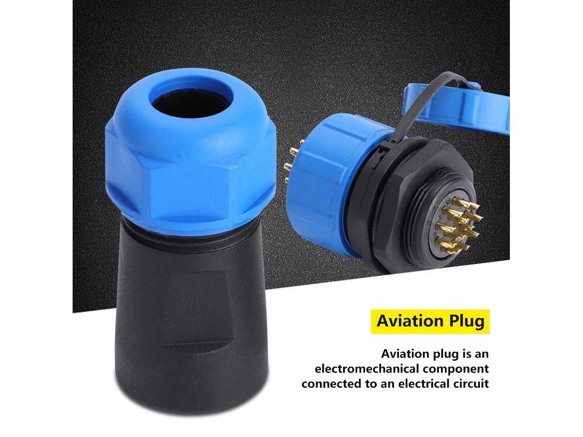 Omni-conector De Enchufe Avión Sp21 De Plástico Impermeable Ip68 De 9/12 Pines