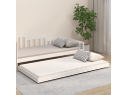 Cama Sin Colchón Madera Maciza De Pino Blanca 80x200 Cm