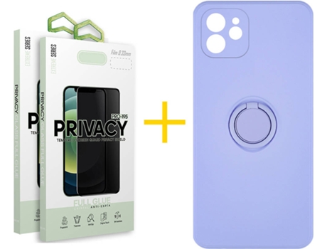 Carcasa + 2 Protectores de Pantalla para iPhone 12 SKYHE Morado Lila