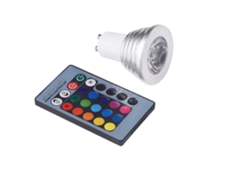 Bombilla LED RGB de 3 W con mando a distancia, regulable, foco, decoración para salón, CA 85-265 V (GU10)
