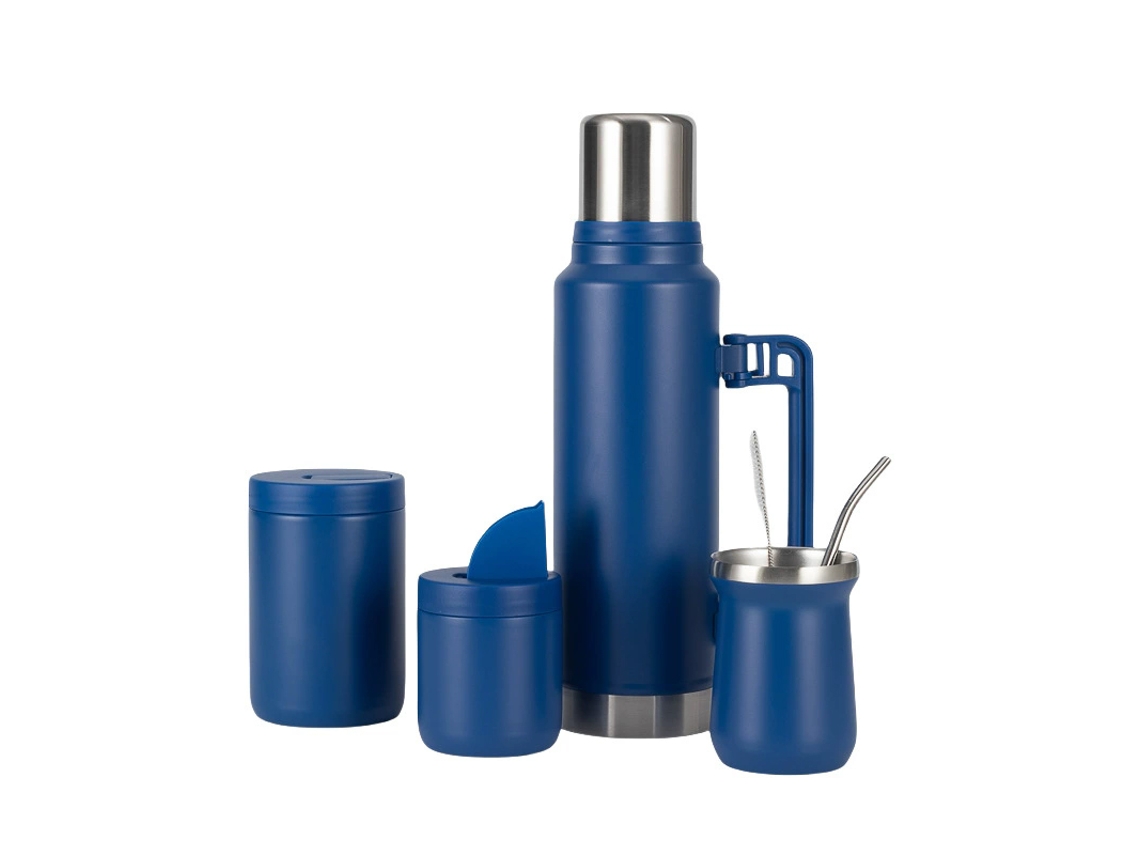 Termo EIFSON de 1200 ml, de acero inoxidable, con asa (azul).