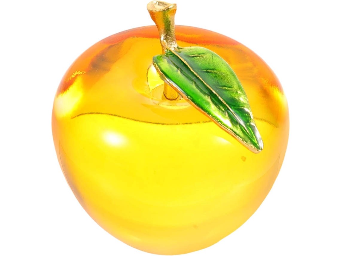 Adorno De Manzana De Cristal De 2,05 X 2,05 X 2,17 Pulgadas. Decoración Para El Hogar