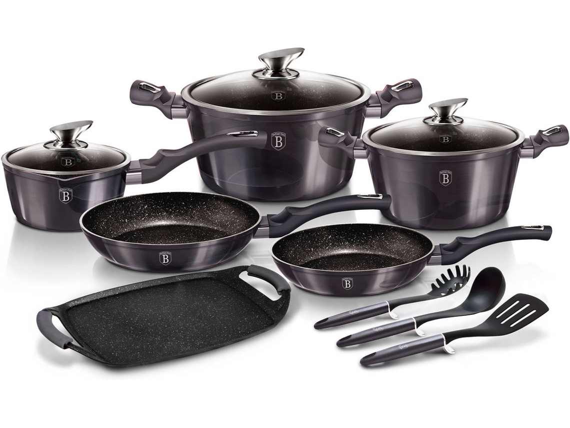 Batería de Cocina BERLINGER HAUS Carbon Pro Gris (12un)