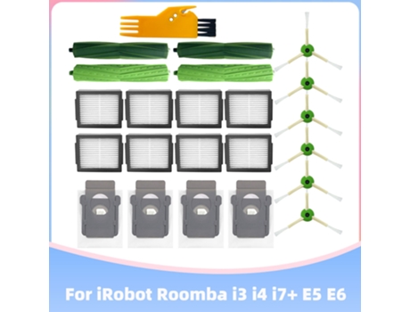 Rueda de Cepillo Lateral de rodillo, filtro Hepa, bolsa de polvo de repuesto para Irobot Roomba I3 I4 I7 E5 E6, pieza de accesorios de Robot aspirador