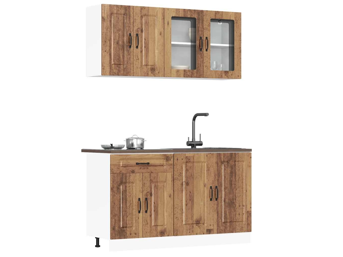 Mueble Cocina Kalmar Madera Vieja 4 Uds Madera Contrachapada