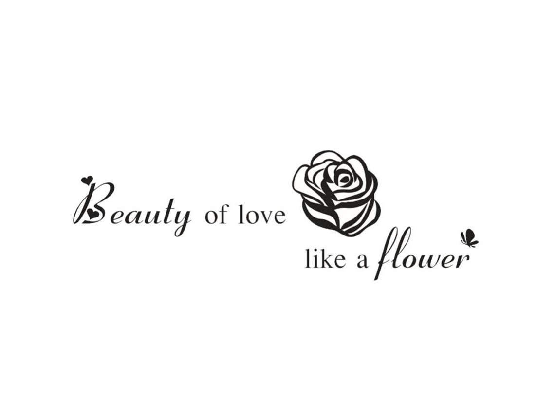 Calcomanía Decorativa De Frase ''beauty Of Love Like A Flower'' Para Pared De Sala Y Dormitorio Hogar