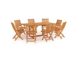 Maison Exclusive - Conjunto De Comedor De Jardín 9 Piezas Madera Maciza De Teca