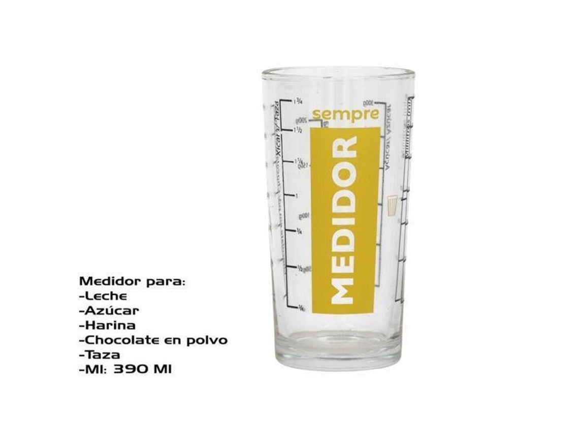 Vaso Medidor Cristal Sempre Para Leche,azucar,harina,chocolate,taza 390 Ml.