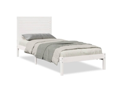Maison Exclusive - Cama Extralarga Sin Colchón Madera Maciza Blanca 90x220 Cm