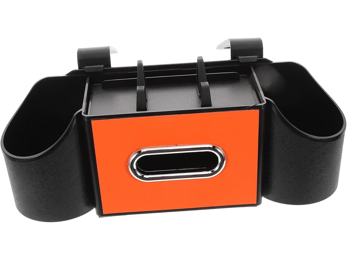 Organizador Multifuncional Para Asiento De Coche Con Portavasos Y Caja Para Pañuelos Integrados.