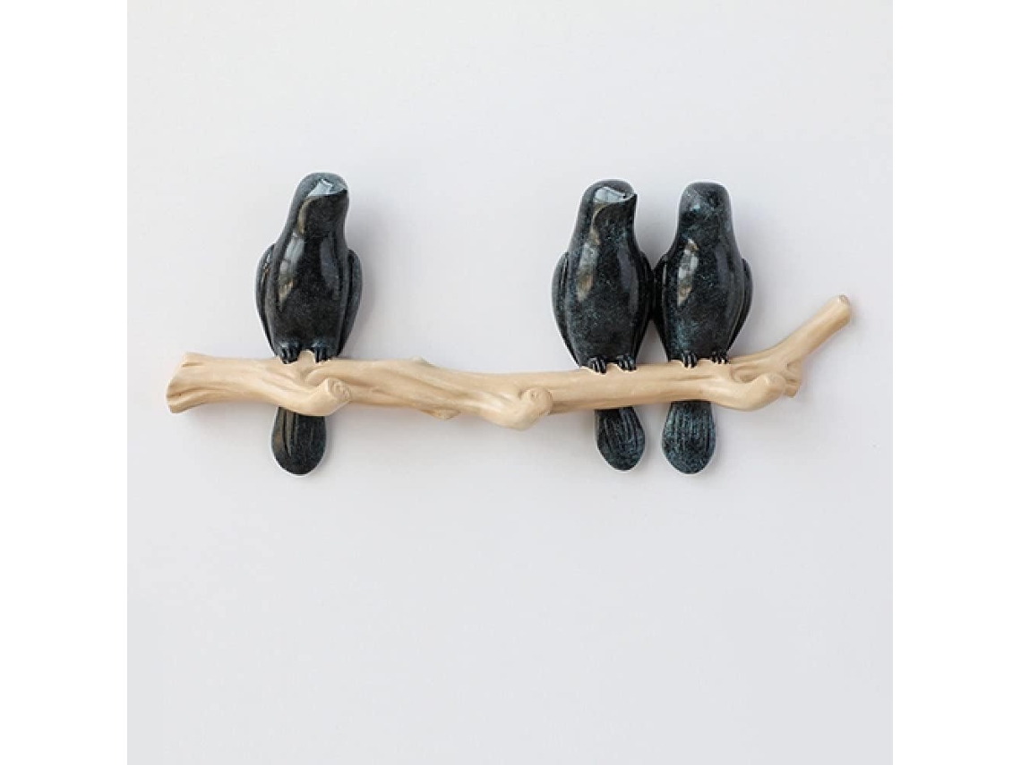 Perchero 3birds, Figura De Pájaro De Resina Cn, Ganchos Decorativos De Pared