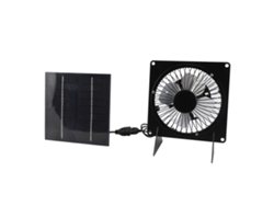 Ventilador solar portátil con extractor de aire, 20 W, 5 V, mini USB, con soportes