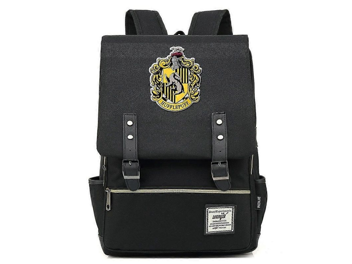 Mochila Impresa Hufflepuff Colegio De Magia 16 Pulgadas Oxford Tela Estudiantesviaje Unisex 16 Pulgadas Negro