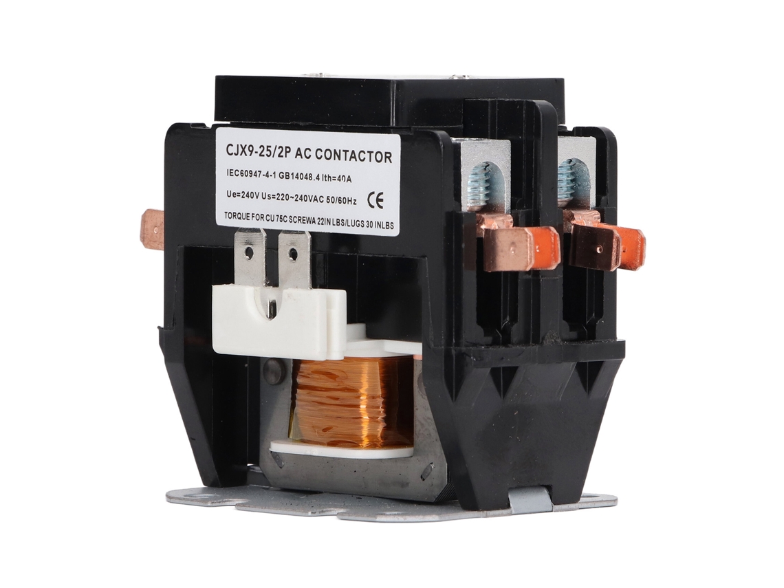 Contactor De Ca De 25 A, Aleación De Plata Ignífuga, Para Sistemas De Climatización (hvac), Condensadores Y Compresores, 240 V.